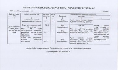 ДАЛАНЖАРГАЛАН СУМЫН ЗАСАГ ДАРГЫН ТАМГЫН ГАЗРЫН СУЛ ОРОН ТООНЫ ЗАРЫГ ТАНИЛЦУУЛЖ БАЙНА.